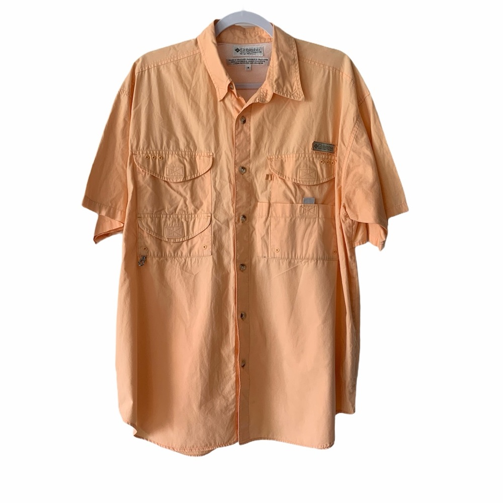 Columbia PFG Orange Button Down